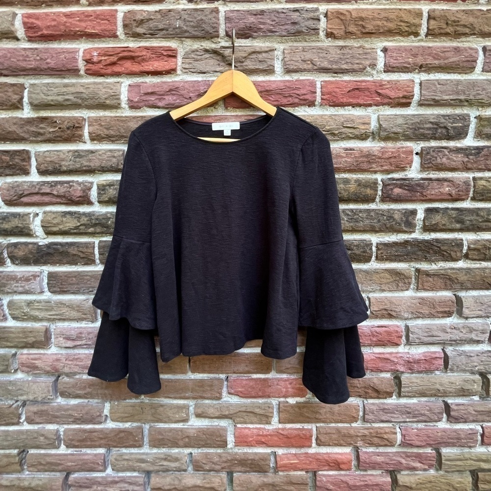 Y2K Anthropologie Eri+allí Long Bell Sleeve Black  S/P Grunge Goth Whimsigoth
